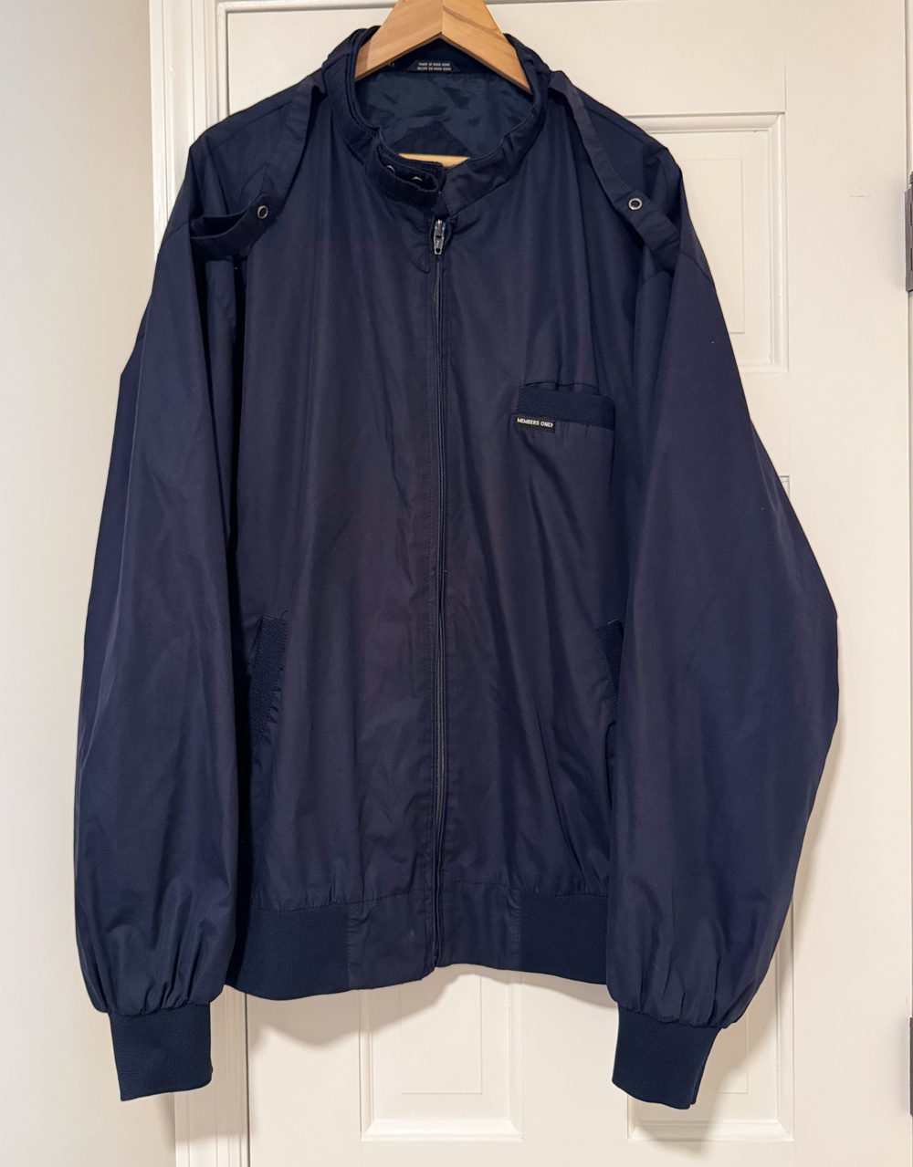 Vintage Members Only Racer Jacket Men 3XT 3XL Tall Navy Blue Bomber '80's Retro